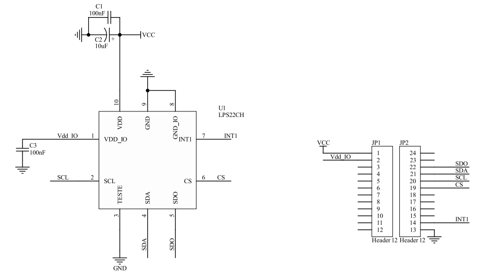 Schaltplan - STMicroelectronics STEVAL-MKI219V1 Adapterboard